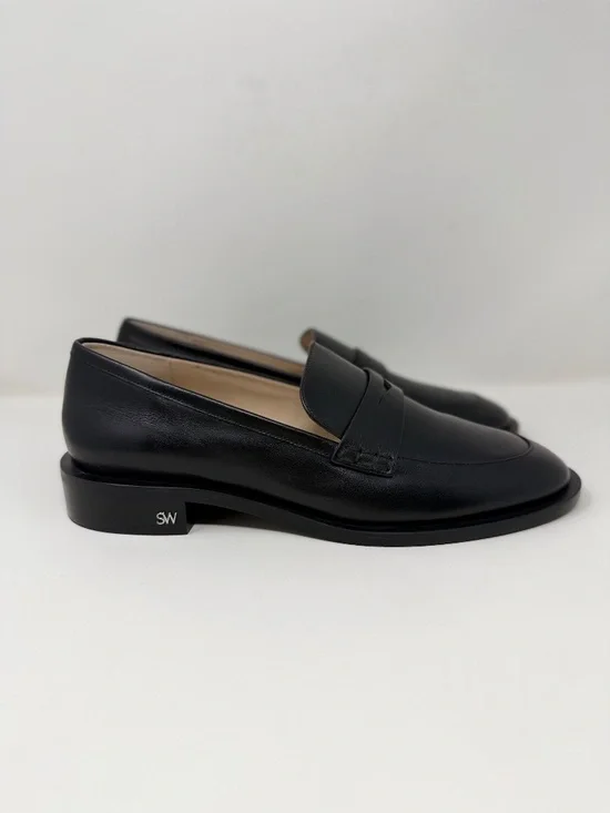 New Stuart Weitzman Emi Penny Loafer Black Leather Sz 8 - Picture 3 of 14